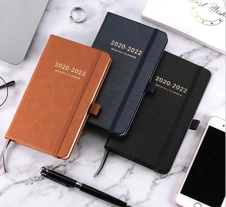 2022 Custom Luxury Hardcover A6 Agenda Monthly Diary Notebooks Wedding Planners with Pen Holder