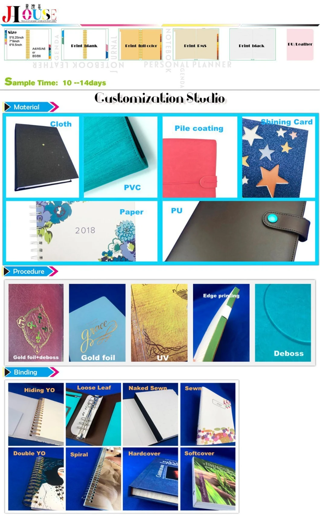 Planner Custom Weekly Monthly Planner Office Supply OEM/ODM Planners for Stationery